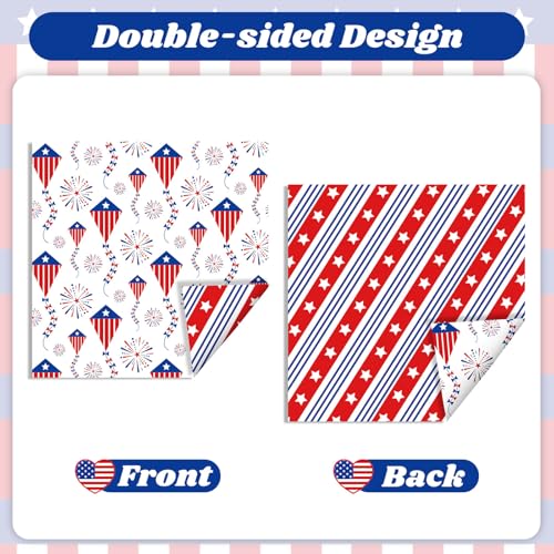 image for Feivando 24 Sheets Patriotic Scrapbook Paper 12'' × 12'' Double-Sided
