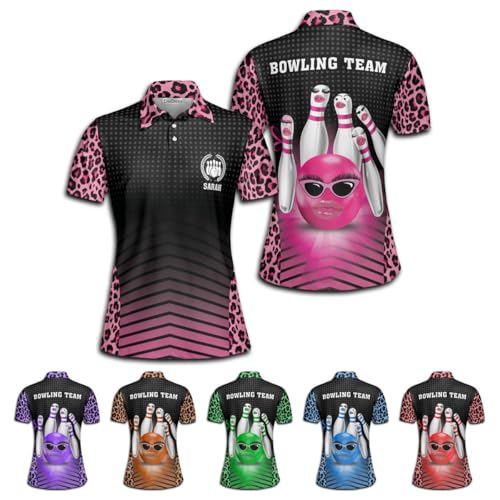 Custom Bowling Shirts for Women, Personalized Women's Bowling Shirts Jerseys Polo Small - 5XL