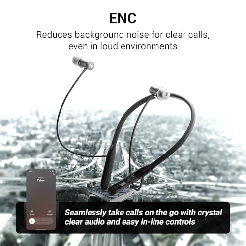 Image of ZEBRONICS RAGA F1,in Ear Bluetooth Neckband,40 Hours Playback,ENC,Rapid Charging,Dual Pairing,Magsnap (Magnetic Play | Pause),2 EQ Modes,Bluetooth v5.4,Call Function,Voice Assistant,Gaming Mode