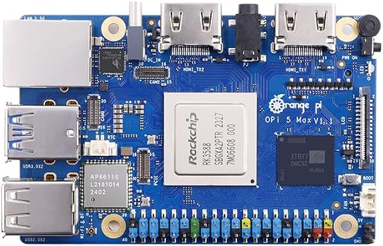 Orange Pi 5 Max 8GB/16GB LPDDR5 Rockchip RK3588 8-Core 64-Bit Single Board Computer with eMMC Socket, Wi-Fi 6E/Bluetooth 5.3/BLE, Development Board Run Linux/Ubuntu/Debian/Android16GB