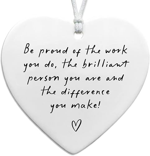 Sé orgulloso del trabajo que haces, regalo de agradecimiento, recuerdo de corazón de cerámica, regalo de despedida, regalo de nuevo trabajo,