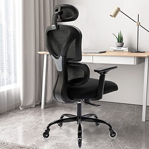 KERDOM Bürostuhl Ergonomischer Schreibtischstuhl,mit Verstellbarer Kopfstütze, Armlehnen...