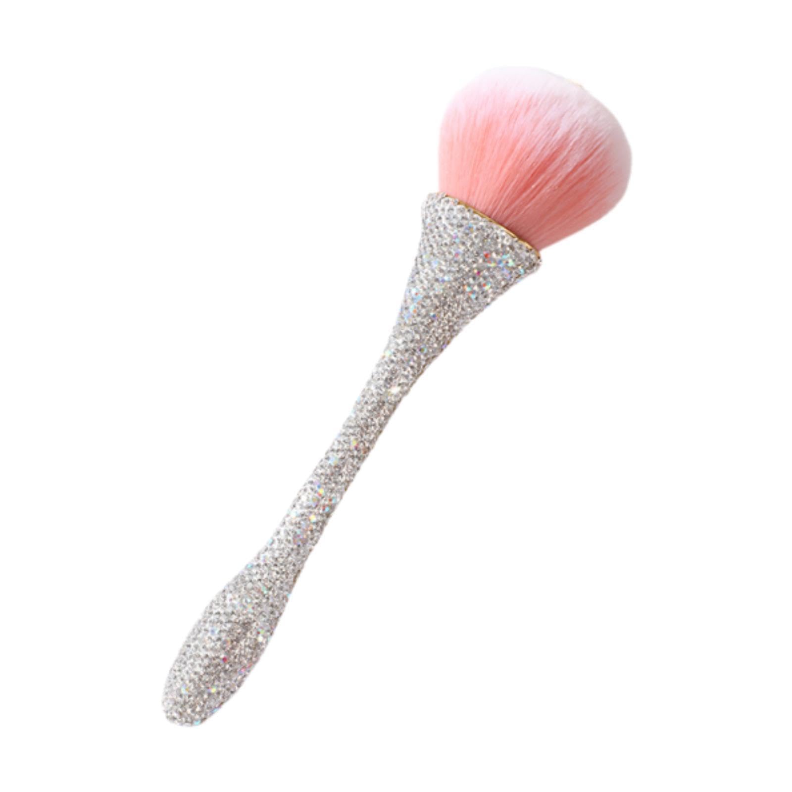 White Makeup Brush for Loose Powder Application, Nail Dust Brush, Blush Brush, Clay and Fiber Bristles, Elegant Handle, 1.97 Inches by 7.87 Inches