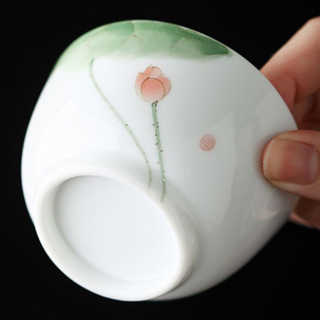 Ceramiczna filiżanka do herbaty ręcznie malowana lotos filiżanka do herbaty kubek dla gospodarza popołudniowa herbata impreza biurowa filiżanka biała porcelana chiński zestaw do herbaty Kung