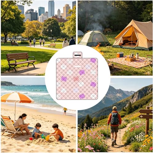 Manta de picnic portátil extragrande de 78.7 pulgadas para camping y días de playa 5