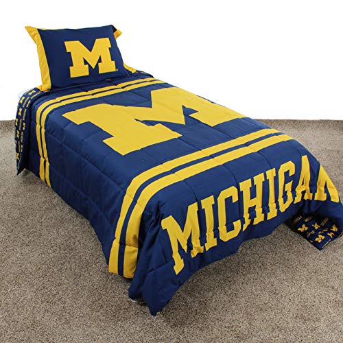 College Covers Michigan Wolverines Comforter Set, Queen, Team Color