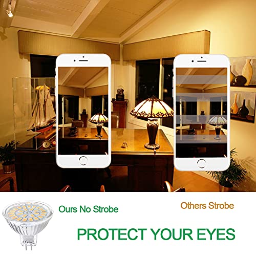 Vlio 6er MR16 GU5.3 LED Lampen Warmweiß 5W Ersatz für 40W Halogen Kein Flackern 3000K 450 Lumen LED Birne Leuchtmittel 120° Abstrahwinkel Spot Nicht Dimmbar AC/DC 12V