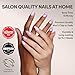 Glamnetic x Hello Kitty® and Friends Press On Nails - Kuromi™ | Short Almond Purple Ombre Graphic Fake Nails in a Glossy Finish | 15 Sizes - 30 Nail Kit with Glue