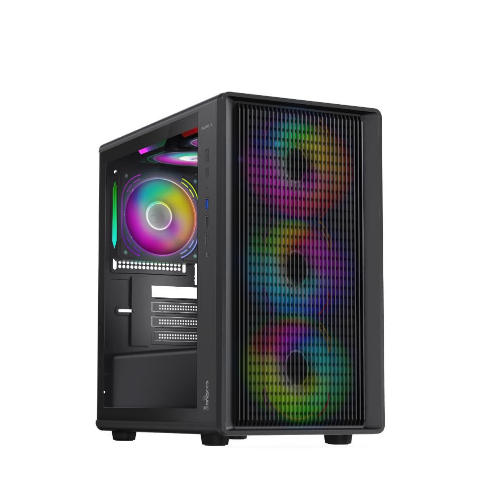 QuikFINGERS BlazeBolt F4 MicroATX PC Cabinet - M-ATX/Mini-ITX, Toughened Glass Panel, 4 Bundled 120mm Multi-Colour Fans, Dual-Chamber, Magnetic Dust Filters, High Airflow & Water Cooling Support-image-45