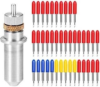 30/45/60 Degree Vinyl Cutter Blades, 40Pcs Tungsten Steel Lettering Blade with 1 Knife Block Housing, Cutting Blades for Roland Cutting Plotter