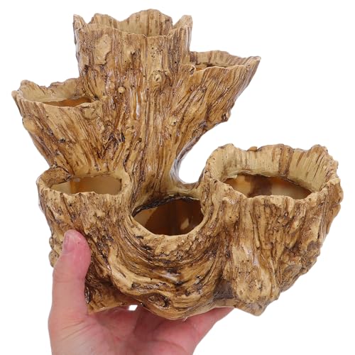 Jardinière de souche d'arbre en résine à 6 compartiments - 5