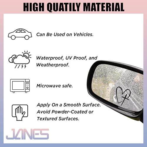 Image of JANES 3pcs Cross Heart Decal, Size 2x2'' UV DTF Transfer Car Mirror Decal, Rearview Mirror Decal, Faith Car Mirror Decals, Trendy Car Decals for Women Men, Christian Jesus Lover Car Decals for Trucks