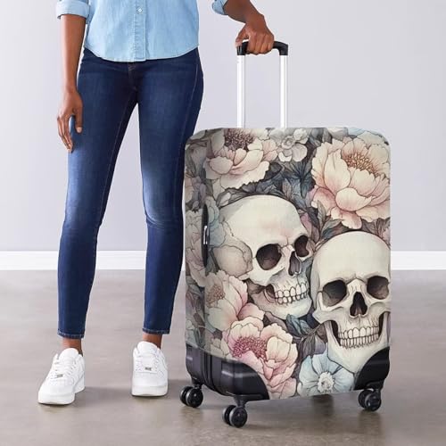 COEQINE Gothic Skull Luggage Covers For Suitcases Small Size Women Men Travel Dust-proof Airplane Travel Accessories4