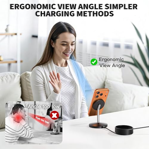 Image of Magnetic Wireless Charging Station,25W Fast Charger 6FT Mag safe Wireless Station Pad,Magnetic Mag-Safe 360 Charger Stand for iPhone 17 /17 Pro /Air /17 Pro Max /16 Pro Max /15 /14 /13 /12, AirPods Pro 2 /3 /4