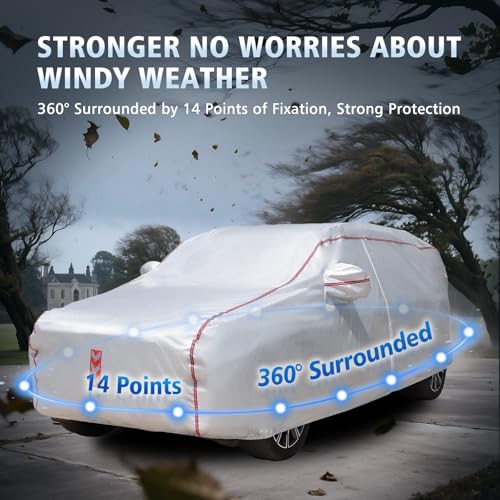 SUV Car Cover, 30 S Quick Install Underbody Wrap-Around Mount Car Cover Waterproof All Weather, for SUV 182-190 in Car Covers