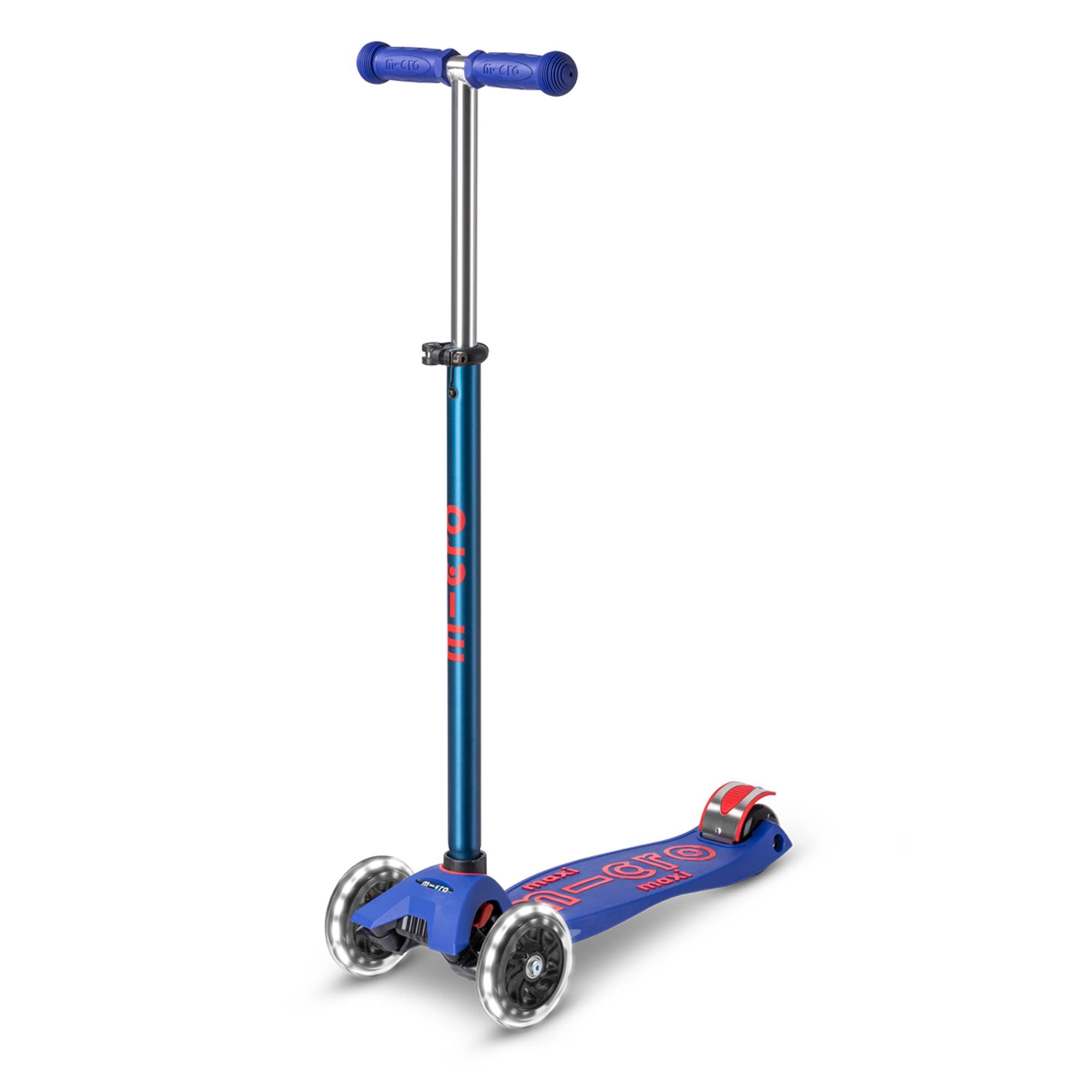 Micro® | Maxi Deluxe LED Scooter 3 Wheels Kids | Wheels with LED Lights | Tilt Swivel System | Height Adjustable | 5-12 Years | Boys and Girls