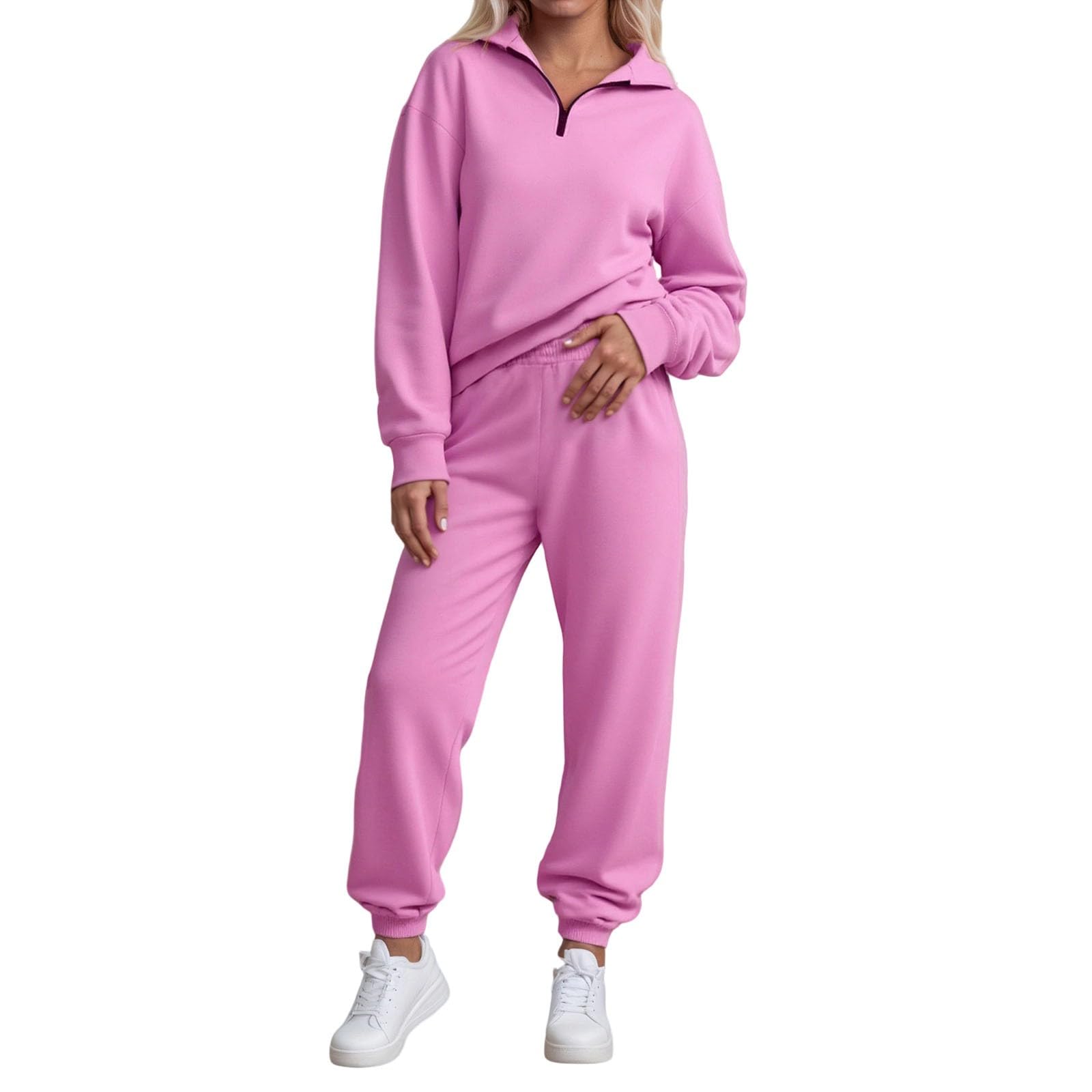 Women Sweatsuits 2 Piece Set Half Zip Pullover Sweatshirts Jogger Pants Lounge Sets Tracksuits Set Fall Ouftit Clothes