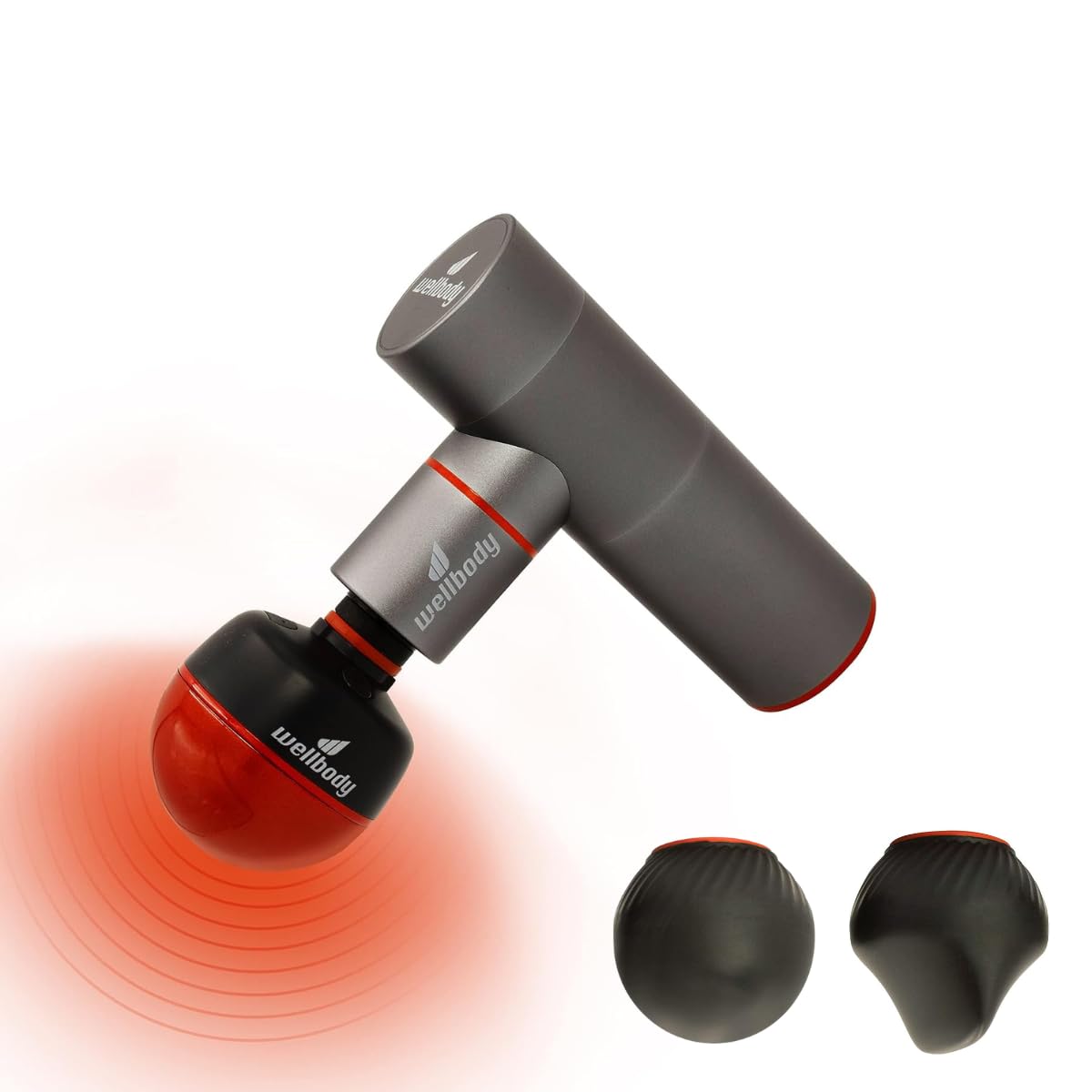 Wellbody Pepper | Beheizte Massagepistole | Kompaktes Massagegerät | Heatball-Technologie | Leise Handheld Tragbar | Massagegerät für Muskeln | Ganzer Aluminium-Powertrain
