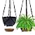 Koalaime 2 Pack Hanging Planters Set,10 Inch Indoor Outdoor Hanging Plant Pot Basket,Hanging Flower Pot with Drainage Hole with 3 Hooks for Garden Home…