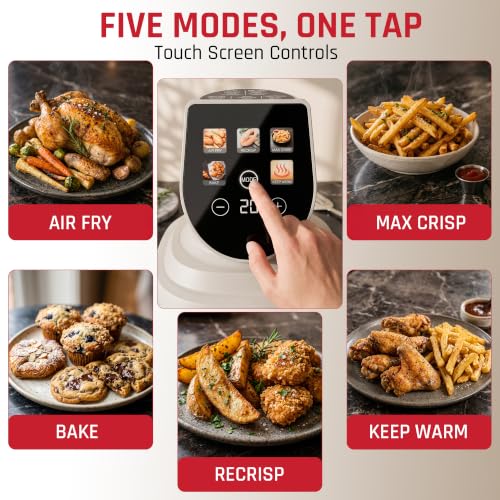 Image of Domestica Aerion Air Fryer | Pure Glass Visible Cooking | 4L + 1.5L Dual Bowl | 5 in 1 Airfry, Bake, Recrisp, Keep Warm | Dishwasher Safe | Soft Touch Button Controls | 1500W | 1 Yr Warranty
