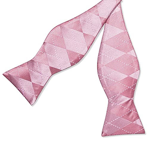Image of DiBanGu Paisley Bow Ties for Men Silk Self Tied Bowtie and Pocket Square Cufflinks with Lapel Pin for Wedding Party