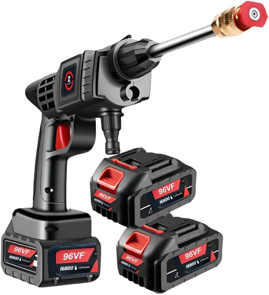 Lavadora de Alta Pressão Portátil Sem Fio – Bateria de Lítio 48V, 32 Bar, Limpeza Automotiva e Residencial,Carro,Quintal e Jardim Motos e Calçadas -Compacta, Multiuso e Fácil de Transportar.