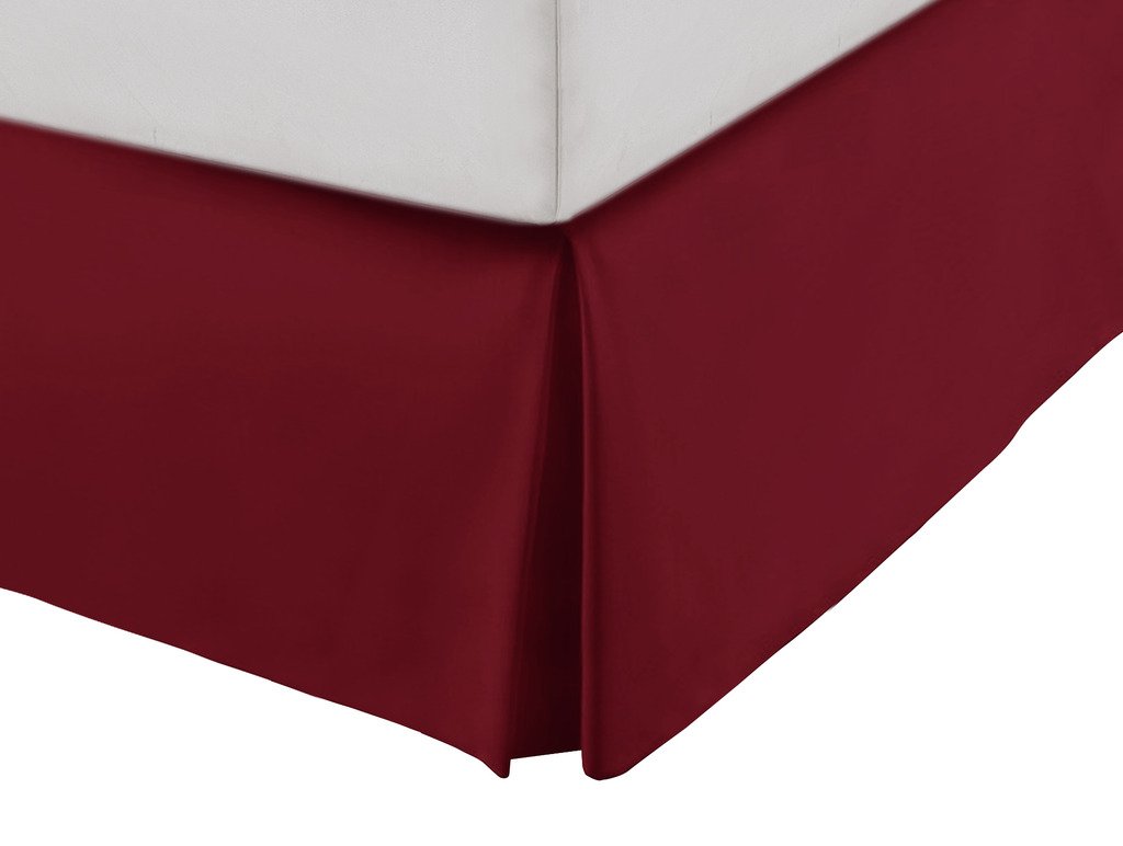 SRP Bedding Real 210 Thread Count Split Corner Bed Skirt/Dust Ruffle Queen Size Solid Burgundy 17