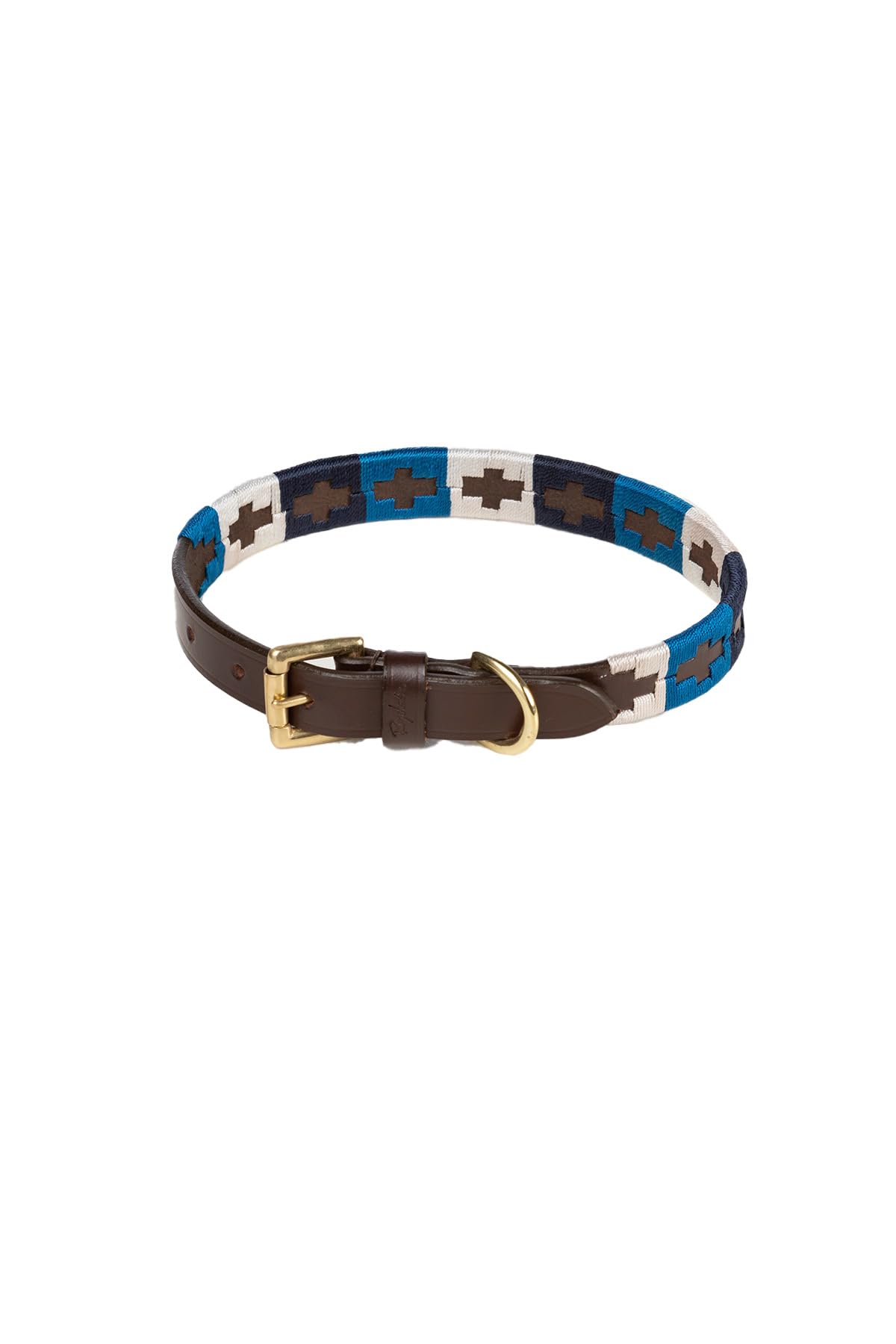 Rydale Polo Dog Collar Embroidered Adjustable Dog Puppy Hound Collars 10 Colours (Blue/White/Navy, M-L)