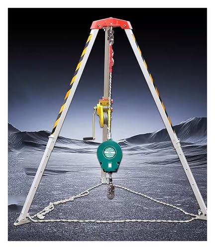 Confined Space Tripod Kit Fire Lifting Safety Rescue Tripod, 1200 1800 2600lbs Narrow Space Rescue Lifting Tool with Winch & Fall Protection & Adjustable Legs, Retractable Emergency Life Saving Equipm