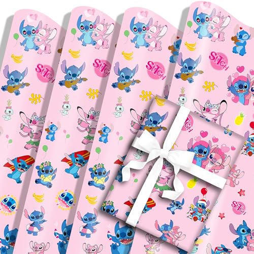 5Pack Gift Wrapping Paper 50x70cm Kraft Paper Durable Carton Gift Wrap Pack for Birthday Festival Gift Decorations(Pink)