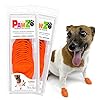 PawZ Rubber Dog Boots for Small Paws - All-Weather Waterproof Dog Shoes, Anti-Slip Traction for Rain, Snow, Mud & Hot Pavement - Pull-On Dog Booties, Orange - X-Small (1.5"-2") - Pack of 24