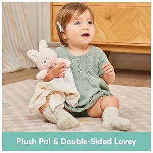 GUND Baby Sustainably Soft Bunny Lovey Stuffed Animal Plush Blanket Made from 100 Recycled Materials for Babies and Newborns PinkCream 10