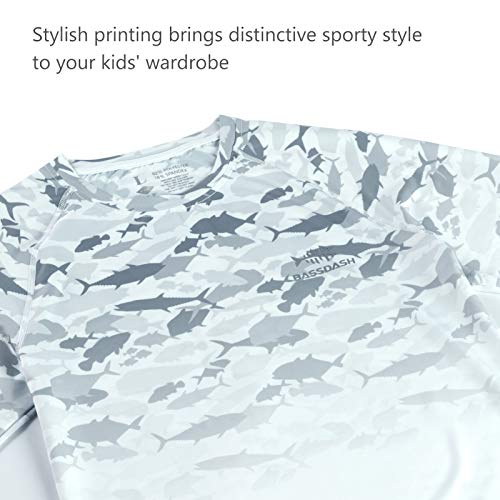 BASSDASH Youth UPF50+ Camo Long Sleeve Fishing Shirt UV Protection Quick Dry Tee3