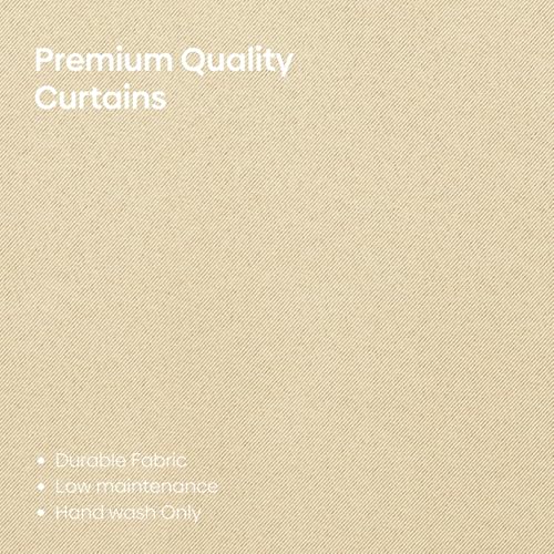 Image of Rivermoor 5 Feet Blackout Curtains Set of 1 | Solid Window Curtain for Living Room & Bedroom | Beige | 80% Room Darkening | 250 GSM | Acrylic Eyelet | 114 x 152 cm