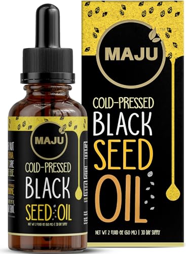 Maju Superfoods Black Seed Oil - 3 Times TQ Cold-Pressed Travel Size 100% Turkish Black Cumin Seed Oil Liquid Pure Blackseed Glass Bottle 2 Oz