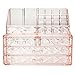 Produktbild SMEJS Schmuck-Box-Plexiglas Schmuck Organizer Chest/Make-up-Aufbewahrungsbehälter mit Schubladen und Hängen Halskette Haltern - Clear (Color : Pink)