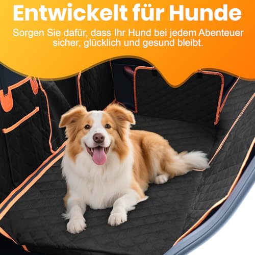 CIYYFVA Hund Autositzbezug Rückbank, 600D Wasserdicht & Kratzfest Hundedecke Auto mit Seitenschutz und Sichtfenster, Universal Autoschondecke Hund rücksitz, Hunde Autodecke