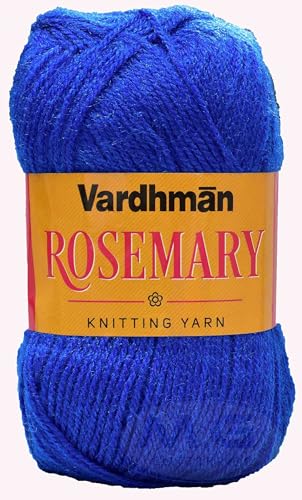 Image of M.G ENTERPRISE Rosemary Royal Blue 100 GMS Wool Ball Hand Knitting Wool /Art Craft Soft Fingering Crochet Hook Yarn, Needle Knitting Yarn Thread Dyed-HO Art-GJB