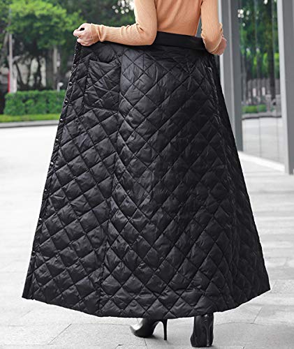 GGUHHU Womens Classic High Waist Button Down Pocketed Quilted Thick Warm Skirts2