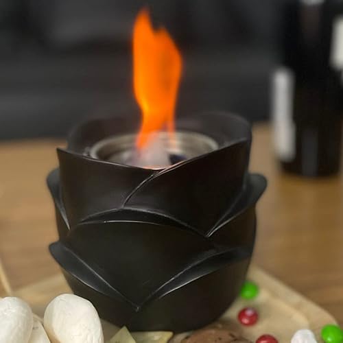 Miniatura 3 de Chimenea de mesa, hoguera de mesa de bioetanol, hoguera sin humo, cuenco de fuego de mesa para balcón, piscina, patio, mesa de café, color negro