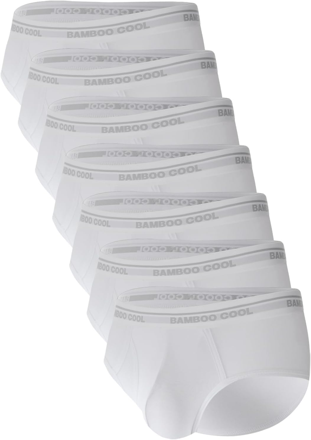 BAMBOO COOL Mens Breathable Soft Underwear Open-fly Classic Briefs, Tag-free, 6 Pack