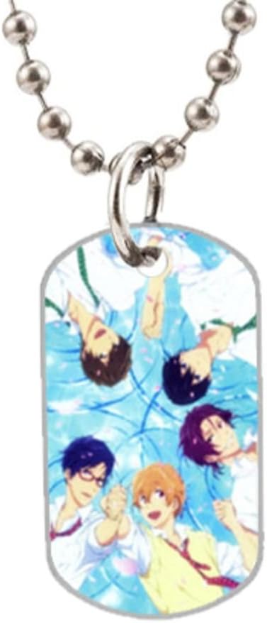Free Iwatobi Swim Club - Unique Design oval dogtag (Large Size)and Includes 30" Aluminum Bead Chain