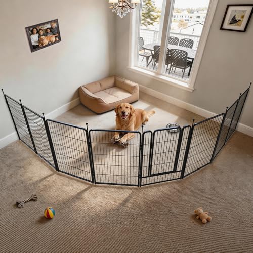 Image of FXW Rollick Dog Playpen with Fence-to-Wall Anchors, 40 inch H, 8 Panels