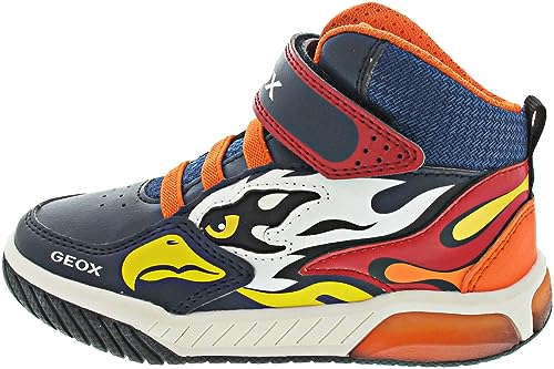Geox J Inek Boy, Zapatillas Niños, Navy Orange, 33 EU