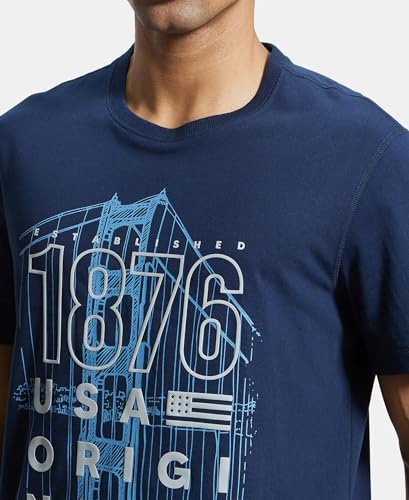 Image of Jockey US81 Men Super Combed Cotton Rich Graphic Printed Round Neck Half Sleeve T-Shirt