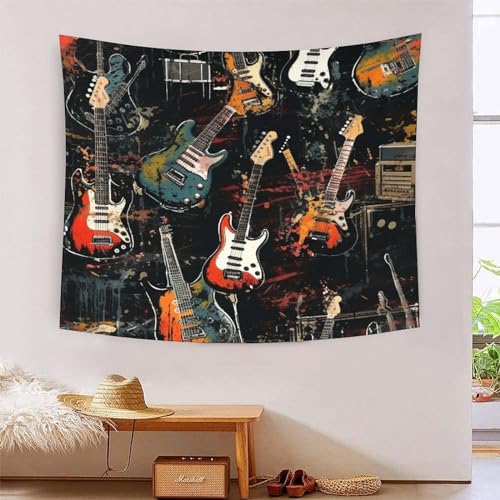 Guitare 3D tapisserie décoration murale pour dortoir et chambre
