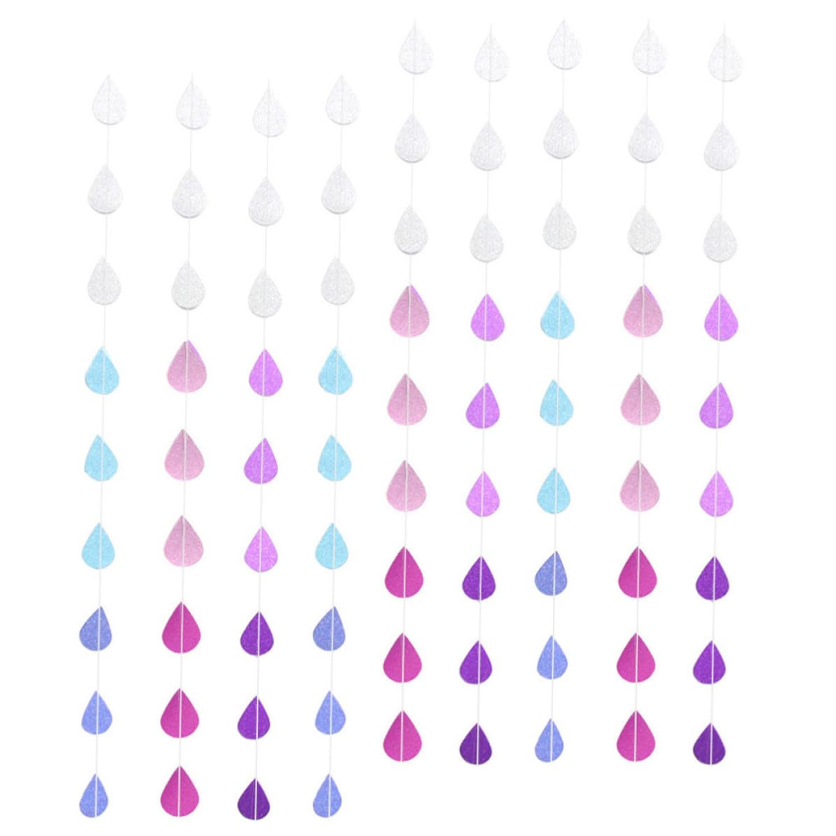 Guirnalda de gotas de agua brillante tira de papel colgante decorativa festival