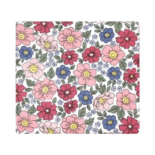 Image of Hudson Baby Unisex Baby Cotton Poly Flannel Receiving Blankets, Pink Blue Pretty Floral, One Size