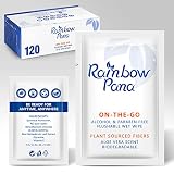 RainbowPana Flushable Wipes - 120 Count, ON-THE-GO Individually Wrapped - Butt Wipes for Women and M
