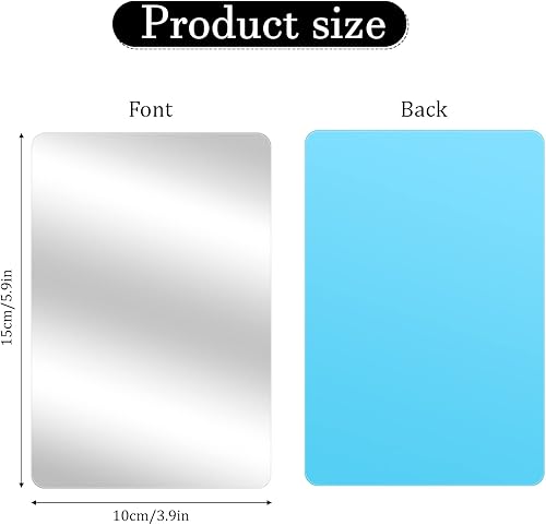Miniatura 2 de KALIONE Paquete de 8 espejos irrompibles, hoja de espejo acrílico, mini espejos cuadrados de doble cara, azulejos de espejo de seguridad, espejos